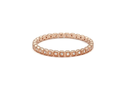 Ladies Rose Gold Plated Dainty Square CZ Studded Ring